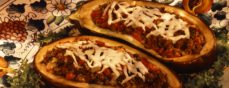 Sausage Stuffed Eggplant