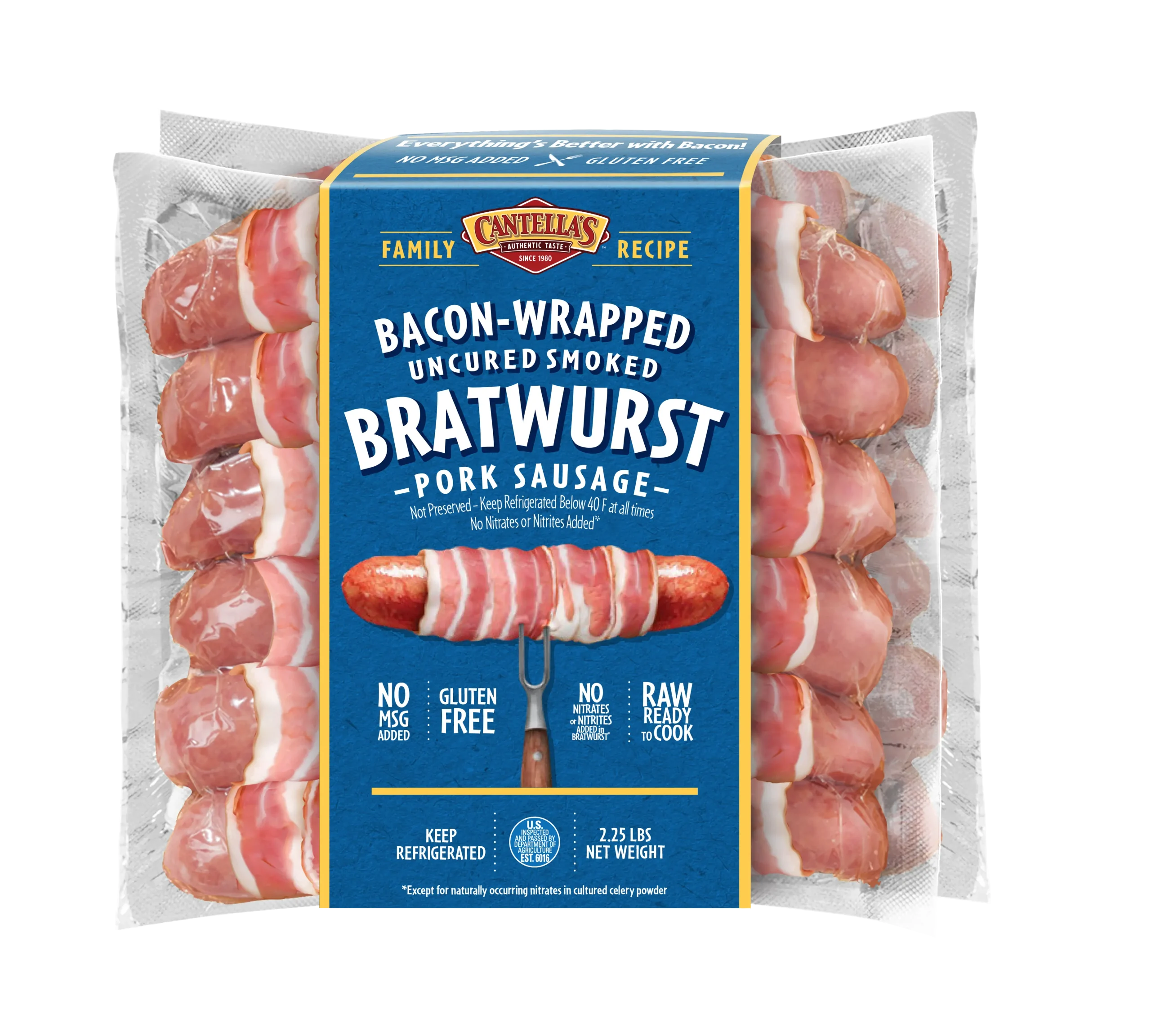 Cantella Bacon Wrapped Bratwurst